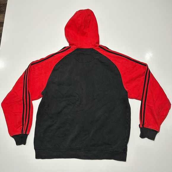 Adidas Trail Blazers Full Zip Hooded Jacket Men Large Red Black Vintage Y2K - Picture 3 of 8